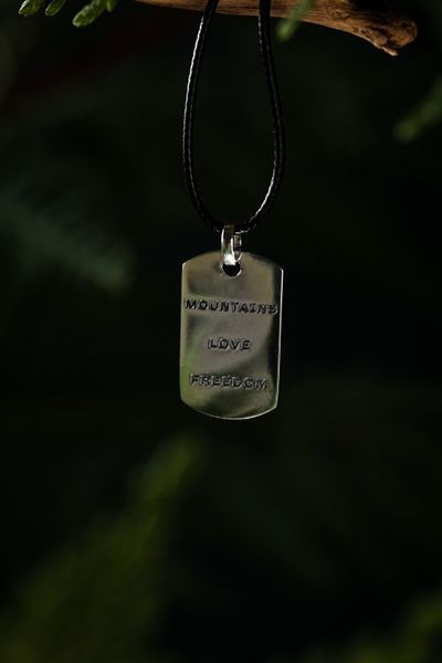 Жетон срібний 925 &laquo;Mountains&raquo; &mdash; гірський пейзаж, підвіска для туристів 07S030737 фото