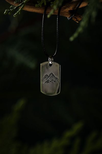 Жетон срібний 925 &laquo;Mountains&raquo; &mdash; гірський пейзаж, підвіска для туристів 07S030737 фото